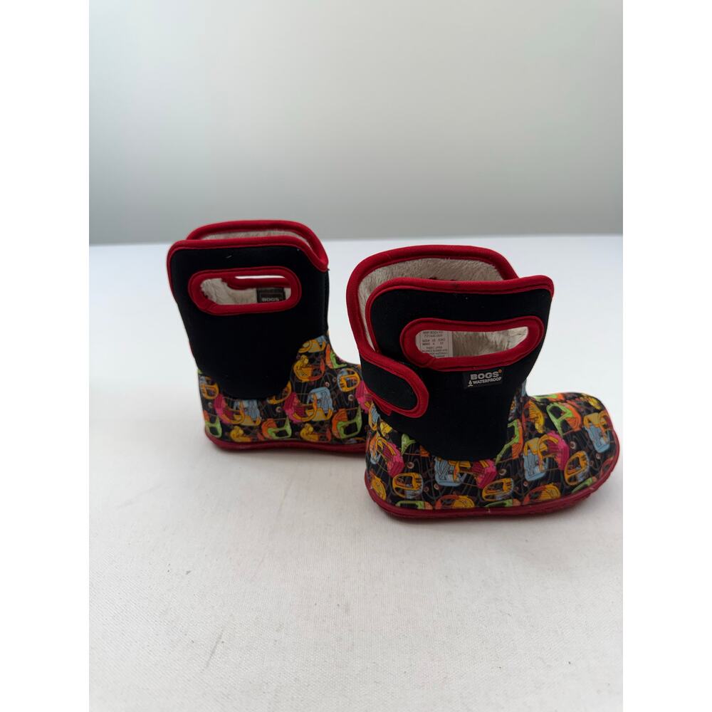 Bogs Toddler Boys Winter Rain Boots Size 6 Car Print Waterproof Faux Fur Lined